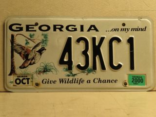 Georgia License Plate Give Wildlife A Chance Bird 2000 43kc1