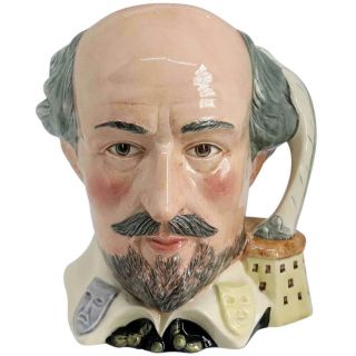 Large Vintage Royal Doulton William Shakespeare D6689 Character Jug 7.  25 Inches