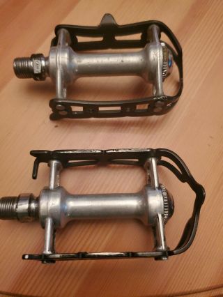 Vintage Campagnolo Record Superleggeri Steel Spindle Quill Pedal Set