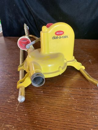 Vintage Nelson 3037 Dial A Rain Metal Oscillating Sprinkler Great USA 2nd 3