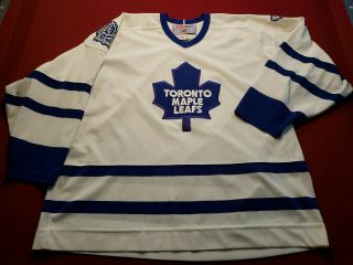 Vtg Toronto Maple Leafs 2 Ccm Nhl Hockey Jersey Mens Size 2xl Xxl White Blue