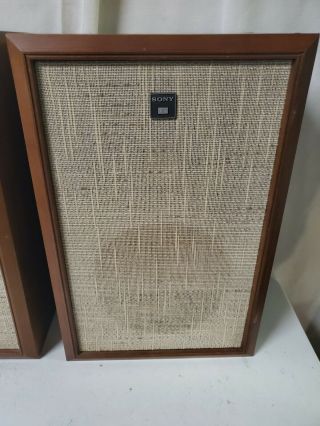 Vintage Sony Real Wood Bookshelf Speakers SS - 188 Set of 2 3