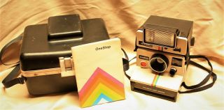 Vintage Polaroid One Step Plus Land Camera,  Q - Light 223b,  Case And Manuals