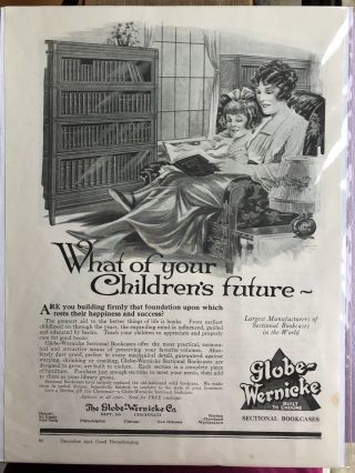 Vintage Globe Wernicke Bookcase Advertisement December 1921