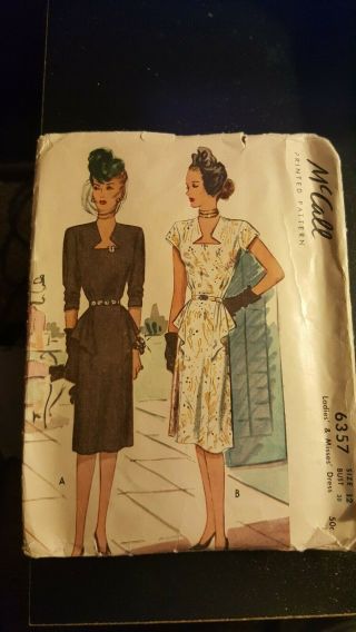 Vintage Mccall Sewing Pattern 6357,  Size 12