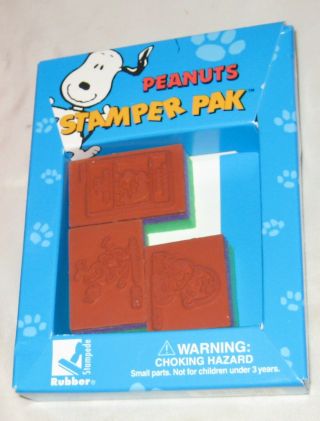 Vintage 1997 Rubber Stampede Stamper Pak 3 Stamps Peanuts Snoopy Lucy Desk
