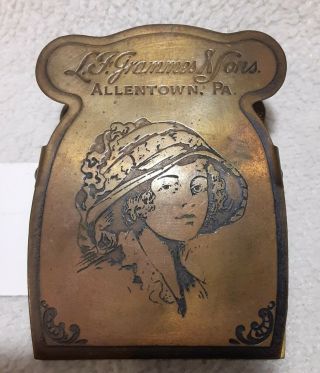 Vintage L.  F.  Grammes & Sons Allentown Pa.  Advertising Paper Clip 1