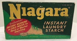 Vintage Niagara Instant Laundry Starch Box Full 12 Oz.