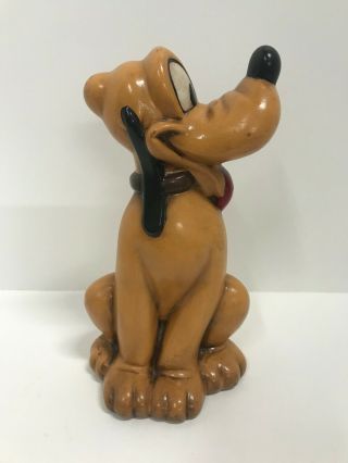 Vtg Walt Disney Leisuramics Ceramic Bisque Pluto Mat Finish Painted Copyright 9 "