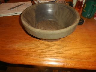Antique Vintage Stoneware Crock Mixing Bowl Salt Glaze Farmhouse Kitchen 3