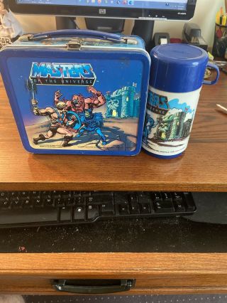 Vintage He Man Metal Lunch Box From 1983 With Thermos