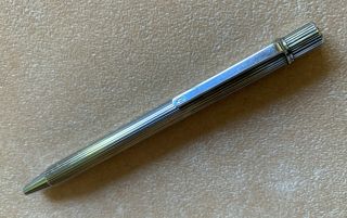 Cartier Must De Ballpoint Pen Plated Silver Twist Open - Vintage