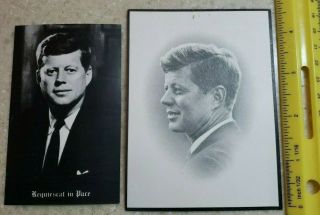 2 (two) Vintage John F Kennedy Memorial Mass Prayer Cards