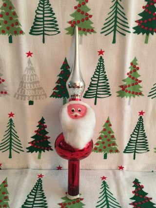 Vintage Liberty Bell Christmas Santa Claus Christmas Tree Topper 10 Inches Tall