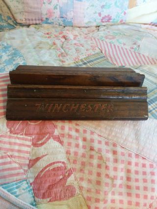 Vintage Winchester Western Gun Rifle Bullet Wood Store Display