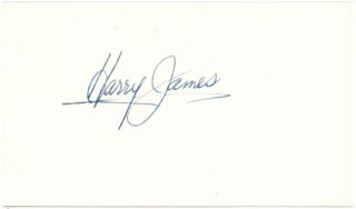Vintage 3x5 Card - Signed By Harry James - Big Band Jazz