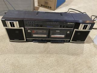Vintage Sony Cfs - W360 Dual Cassette Tape Ghetto Blaster Boom Box Stereo Readasis