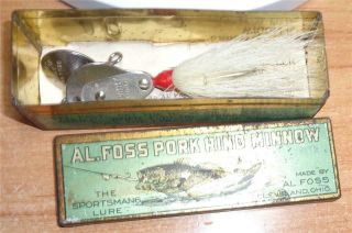 Al Foss Shimmy No 5 Fishing Lure W/ Tin Box