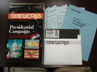 Vintage Presidential Campaign Commodore 64 By Timeworks 1983 64k 5.  25 " Disk