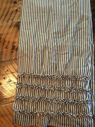 Pottery Barn Vintage Ticking Stripe Ruffled Shower Curtain,  Cotton,  Fabric