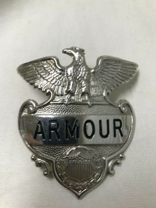 Armour Meats Chicago Ill Vintage Factory Security Guards Hat Badge