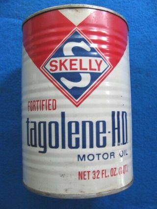Vintage Skelly Tagoline - H.  D.  Empty Quart Oil Can