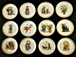 Set Of 12 Vintage Berta Hummel Museum Miniature Plates Germany Schmid -