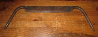 Vintage Draw Knife Unmarked - Blacksmith Made - 9 - 7/8 " Blade/cutting Edge Threaded