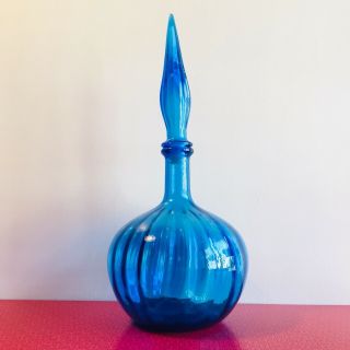 Vintage Blue Empoli Italian Glass Genie 