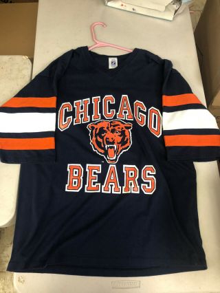 Chicago Bears Vintage Shirt Logo 7 Made In Usa 90s Rare Smoke Home Xl