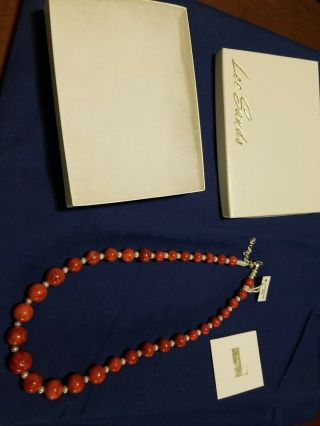 Vintage Lee Sands Red Bead Necklace