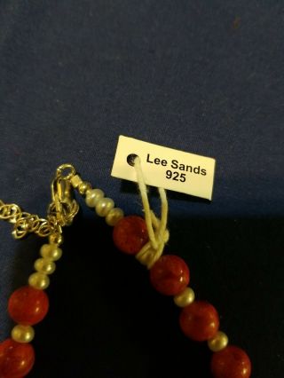 Vintage lee sands red bead necklace 2