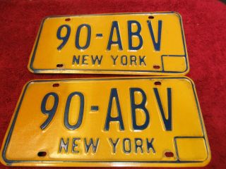 York State Matched License Plates Tags Man Cave Garage Art 1973 - 1980