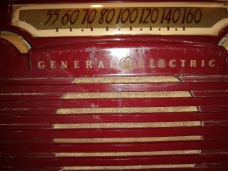 Vintage Antique General Electric Ge Model 150 Radio 1950s Leather Handle