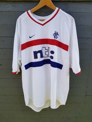 Vintage Glasgow Rangers 2000/01 Away Football Shirt Jersey Nike Ntl Xxl