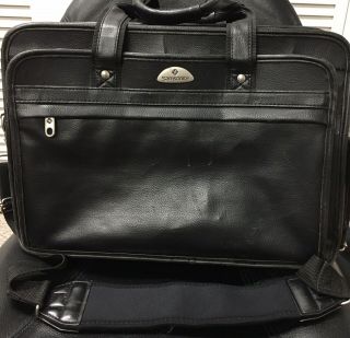 Vintage Samsonite Briefcase And Computer Bag Black Vinyl With Multiple Storage 2