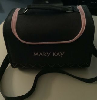 Vintage Mary Kay Consultant Travel Case Luggage Black/pink 12x9