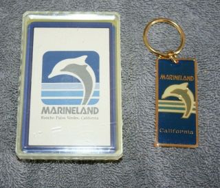 Vintage Marineland Of The Pacific California,  Key Ring & Playing Cards