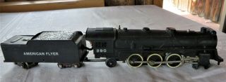 Vintage American Flyer Locomotive & Tender 290 Train Car S Scale Black Steam