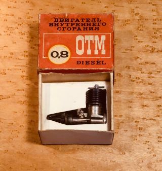 Vintage Otm 0.  8 Cc,  Diesel Model Aeroplane / Airplane Engine,  Nnib