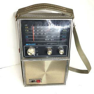 Midland Multi Band Solid State Am/fm Radio Battery/electric Weathermatic Vintage