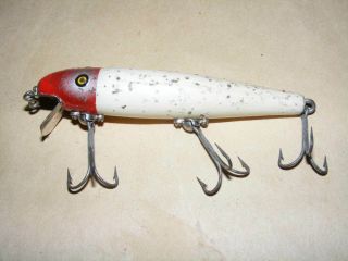 Vintage 4 - 1/4 Ce Pflueger Palomine Red Head White Body With Sparks