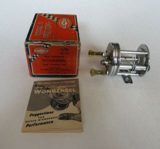 Vintage Shakespeare 1920 Wondereel Model Ge 100 Yard Reel - Box & Paper - 1946