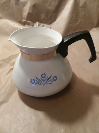 Vintage Corning Ware 6 Cup Coffee Tea Pot Blue Cornflower Design