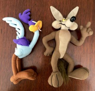 Vintage 1994 Warner Bros Road Runner & Wile E Coyote Plush Looney Tunes Tyco