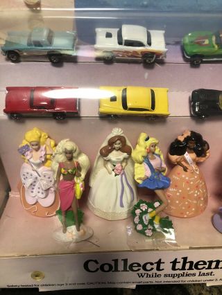 Vintage McDonald ' s Hot Wheels and Barbie Happy Meal Complete Toy Display 1991 3