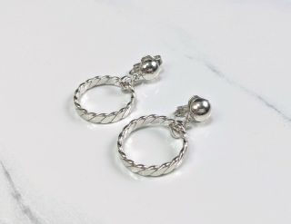 Lovely Vintage Silver - tone Dangles Clip - on Earrings by Trifari Jewellery 2