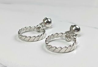 Lovely Vintage Silver - tone Dangles Clip - on Earrings by Trifari Jewellery 3