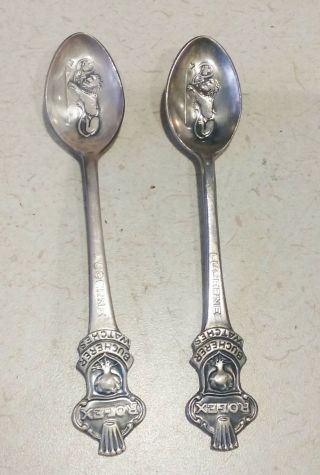 2 Vintage Rolex Souvenir Spoons Lucerne Lion
