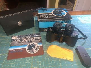Nos Vintage Sears Binoculars 7x35mm Wide Angle Coated Optics 500ft / 1000yds Box